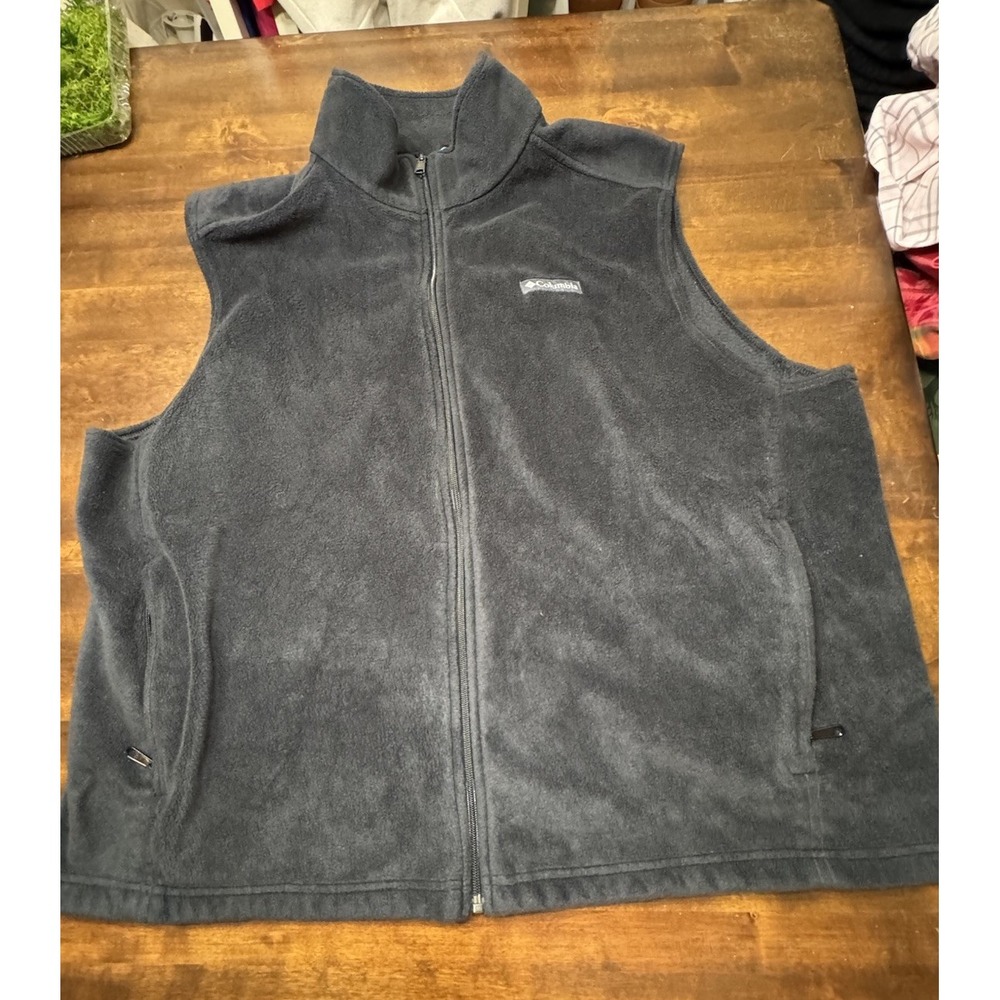 Columbia Steens Mountain Fleece Vest Mens 4XL Dark Gray Full Zip Pocket Outdoor
